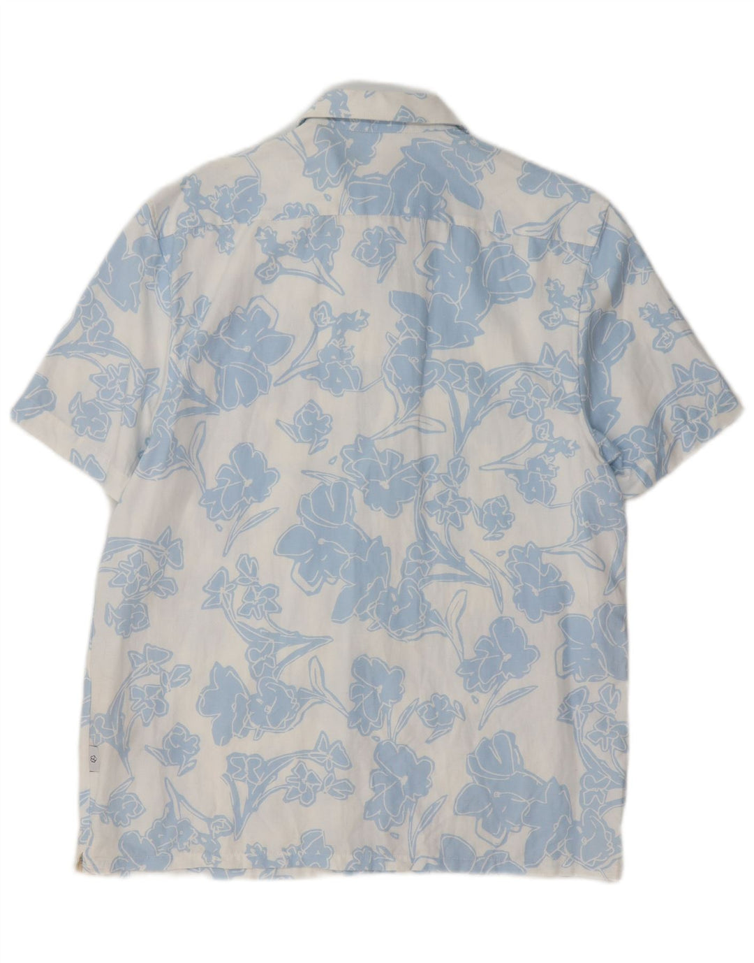 Ted Baker Camicia a maniche corte da uomo taglia 3 Lyocell floreale blu medio