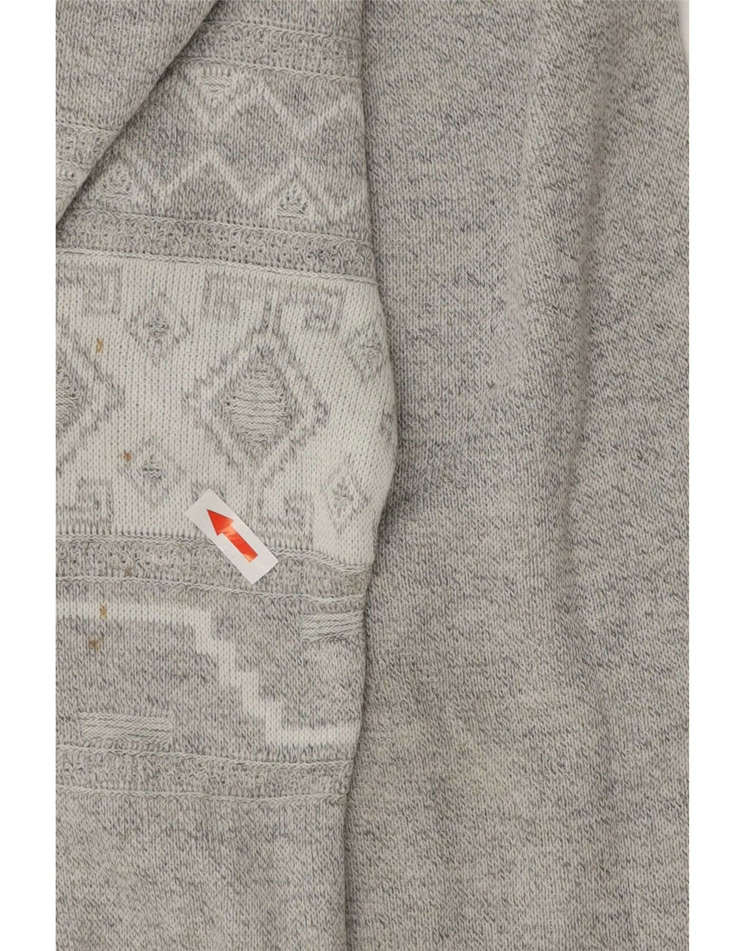 Maglione vintage da uomo con scollo a barca XL grigio geometrico