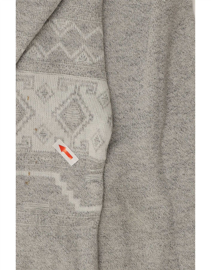 Maglione vintage da uomo con scollo a barca XL grigio geometrico