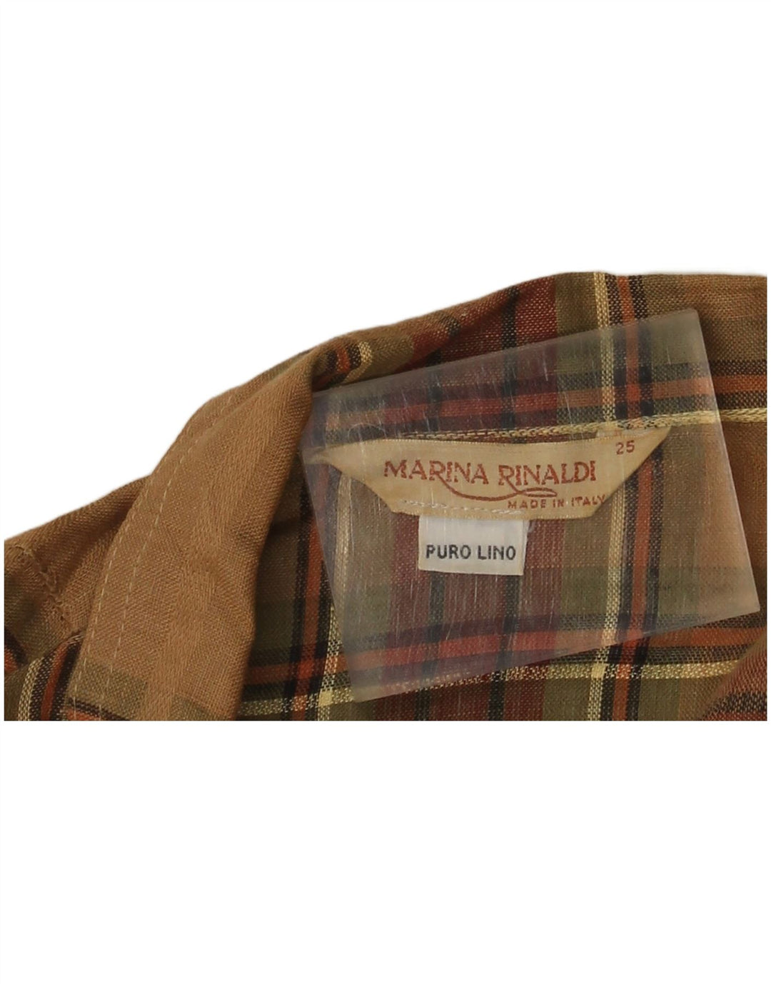 Giacca blazer da donna a 2 bottoni Marina Rinaldi taglia 25 grande quadretto marrone