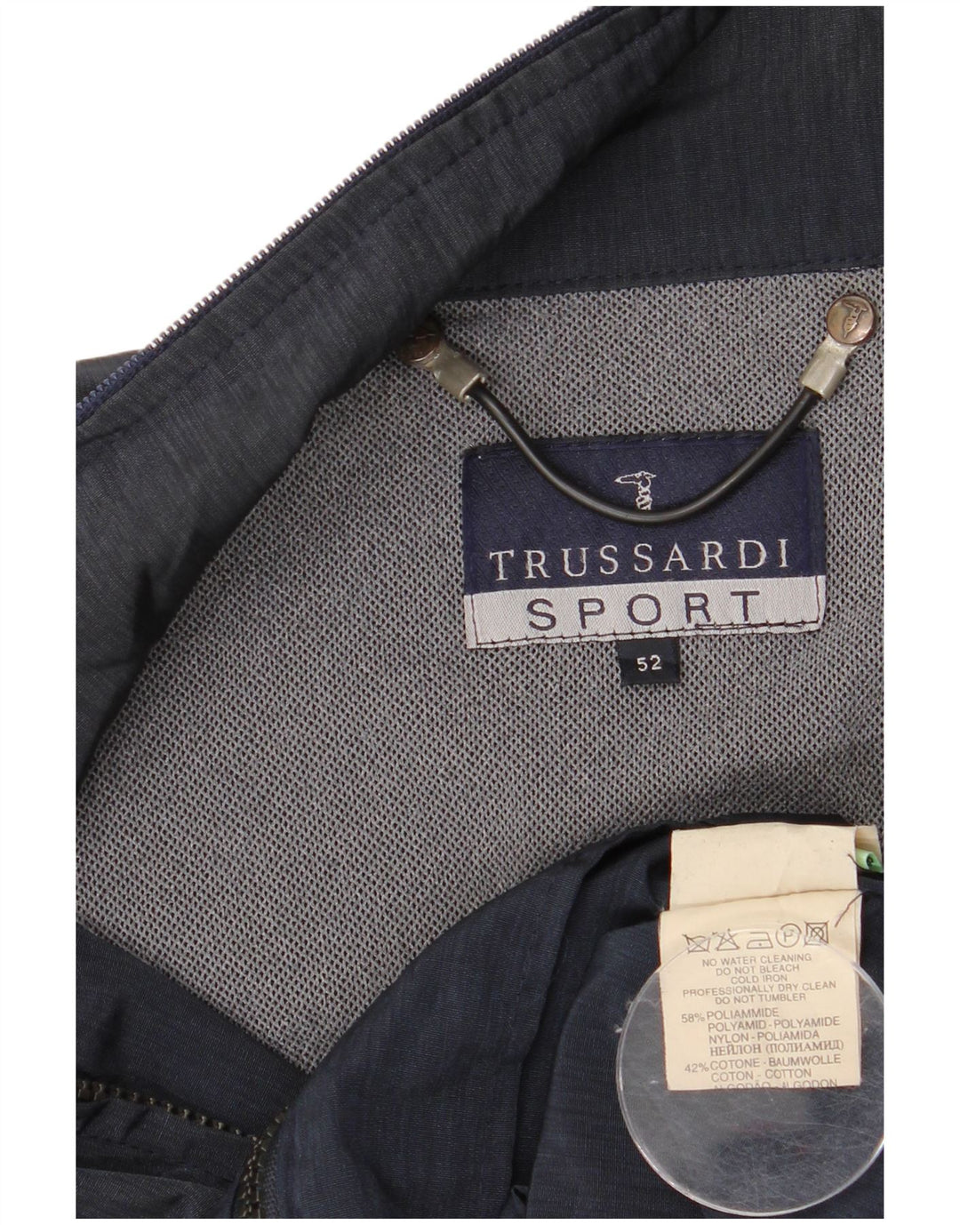 Giacca Antipioggia Uomo Trussardi IT 52 XL Blu Navy Poliammide