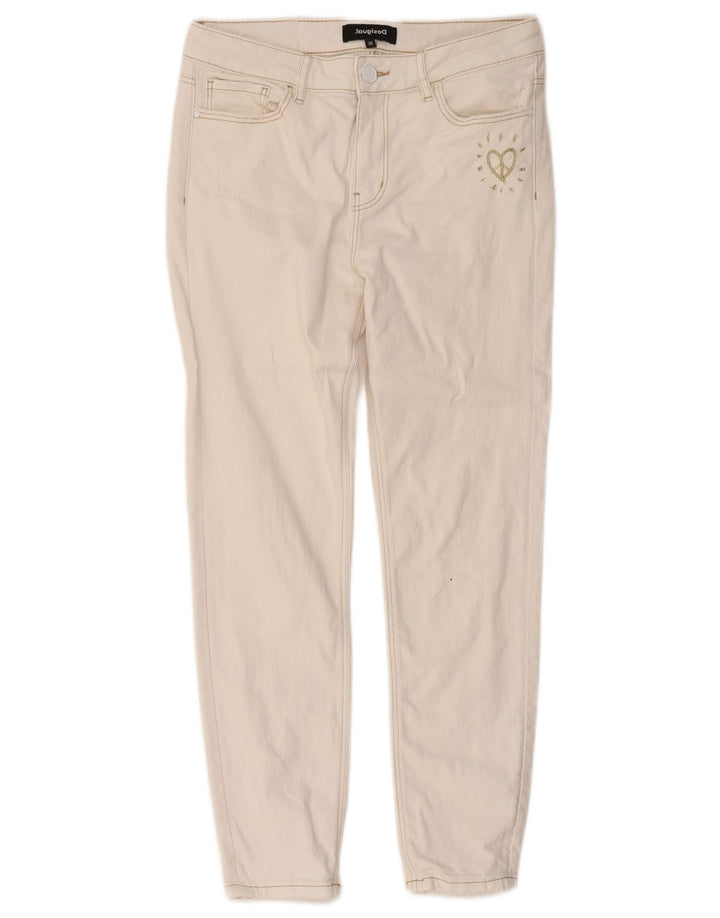 Jeans corti da donna Desigual W30 L25 cotone bianco