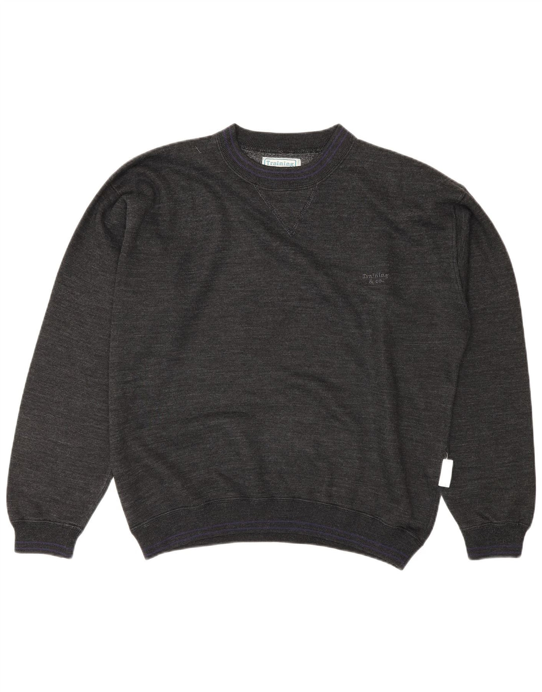 Felpa da uomo vintage maglione grande in cotone grigio