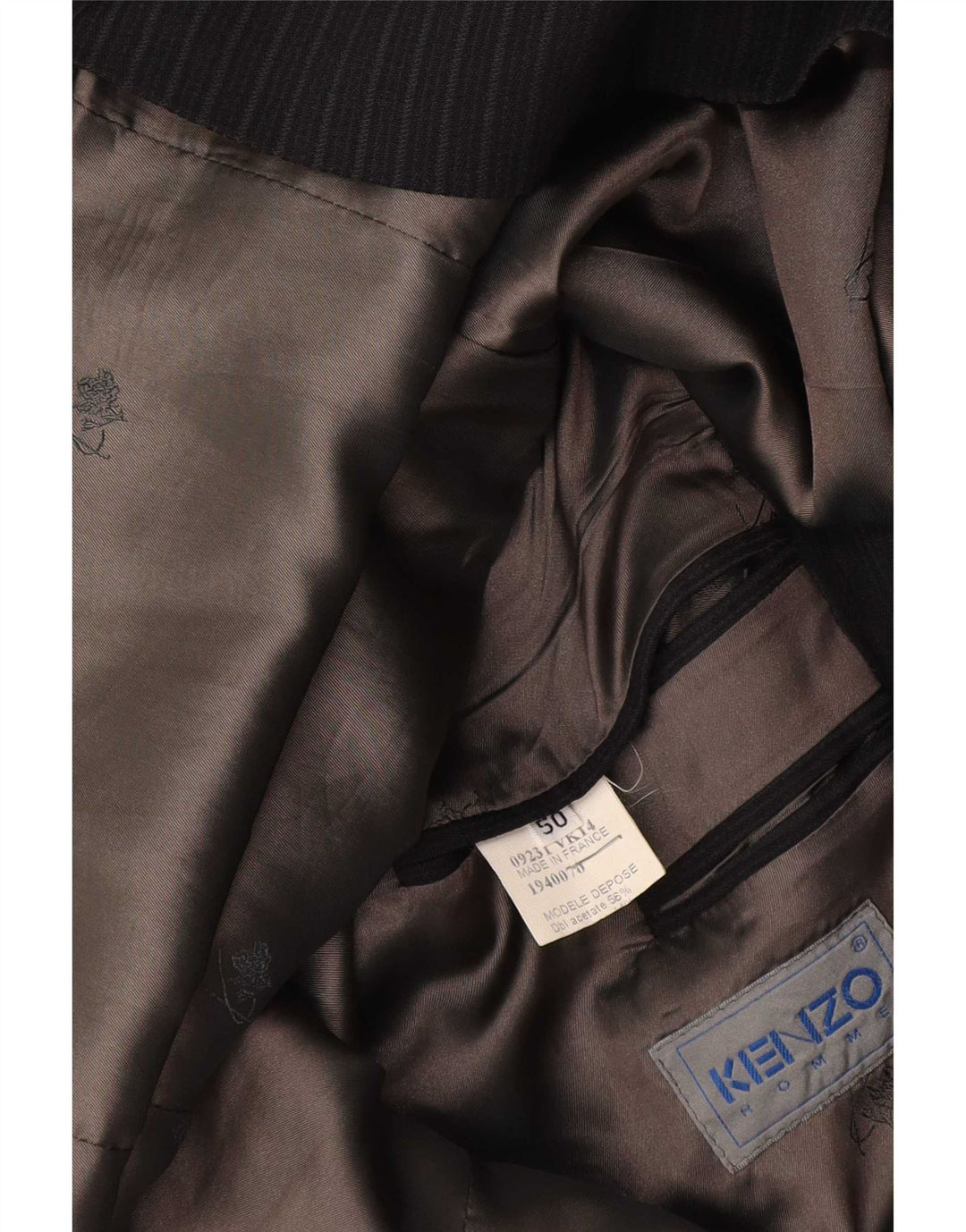 Giacca blazer da uomo a 3 bottoni Kenzo IT 50 grande acetato a righe blu navy