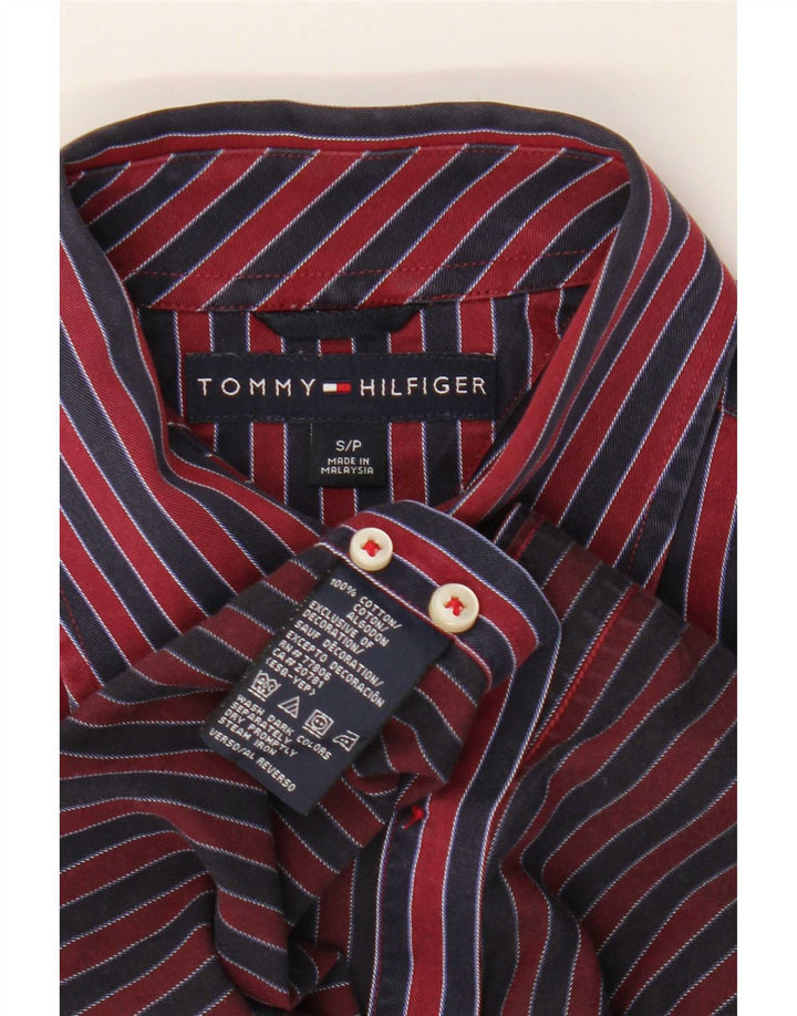 Camicia da uomo Tommy Hilfiger piccola in cotone a righe rosse