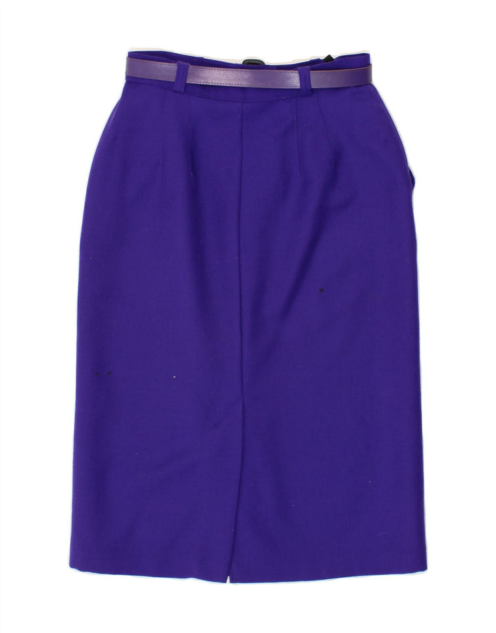 ST. BERNARD Womens Midi Skirt UK 12 Medium W28  Purple Wool Vintage St. Bernard and Second-Hand St. Bernard from Messina Hembry 