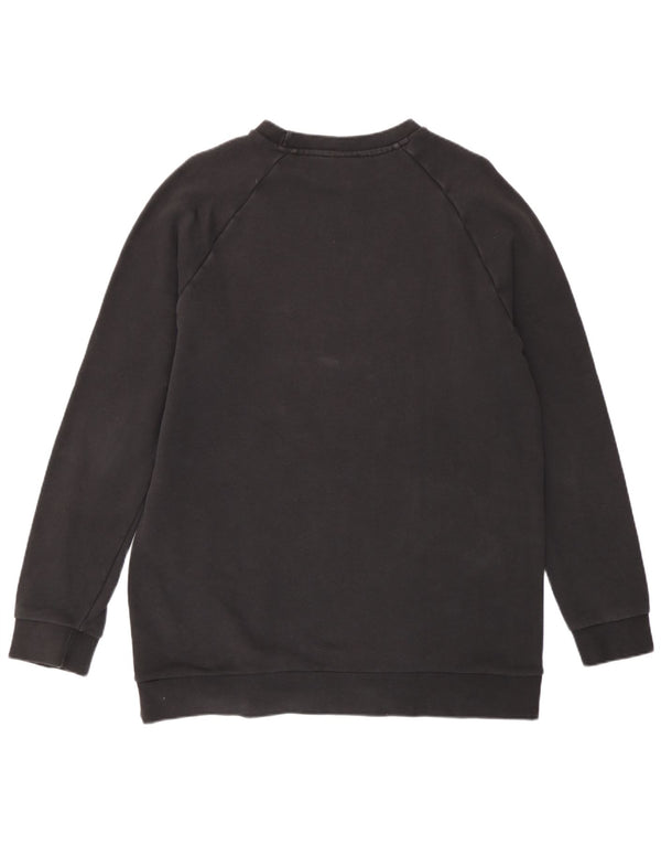 Felpa grafica da donna Adidas Jumper UK 14 Large Black Cotton