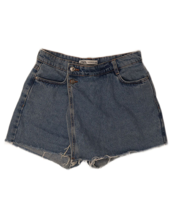 Pantaloncini di jeans da donna Zara piccoli W26 in cotone blu