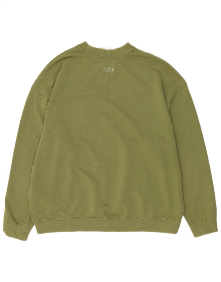 Felpa oversize con grafica Nike Dri Fit da donna UK 14 verde medio
