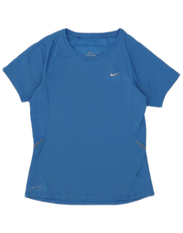 T-shirt Nike Dri Fit da donna Top UK 8/10 Small Blu Poliestere