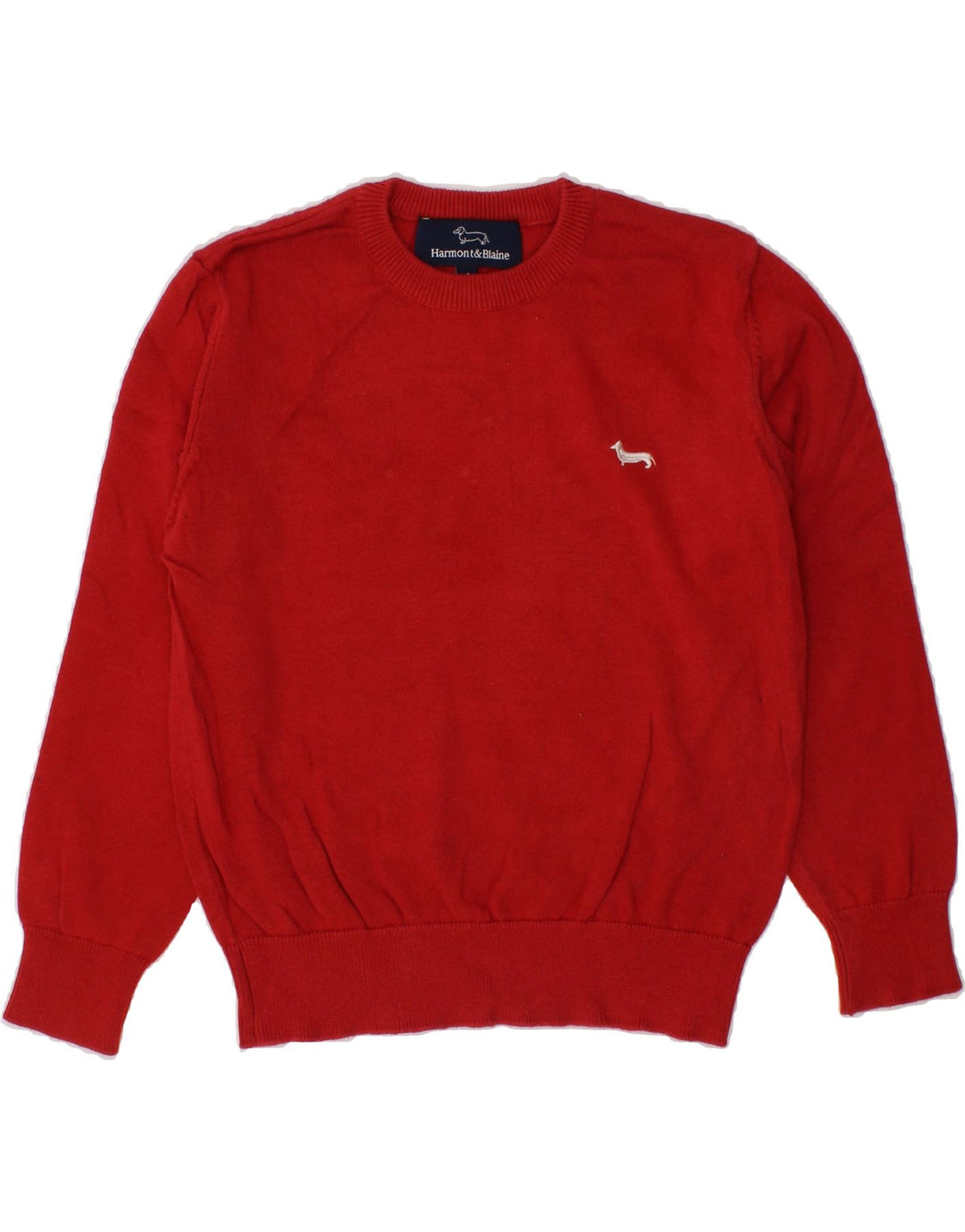 HARMONT & BLAINE Boys Crew Neck Jumper Sweater 3-4 Years Red Cotton Vintage Harmont & Blaine and Second-Hand Harmont & Blaine from Messina Hembry 