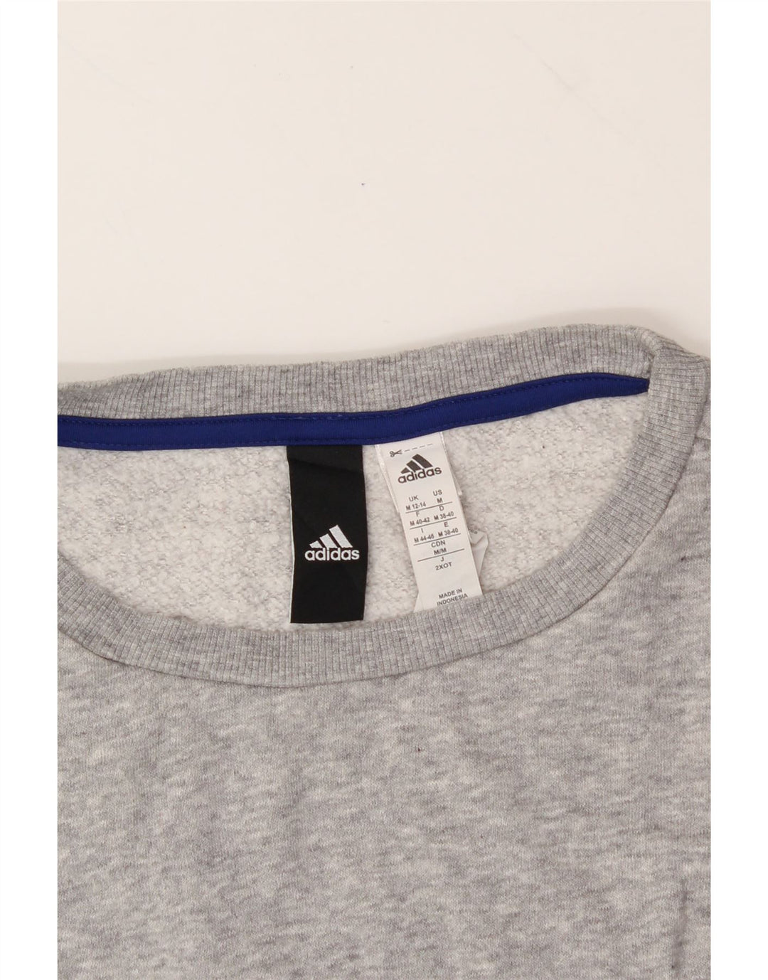 ADIDAS Womens Longline Sweatshirt Jumper UK 12/14 Medium Grey Colourblock Vintage Adidas and Second-Hand Adidas from Messina Hembry 