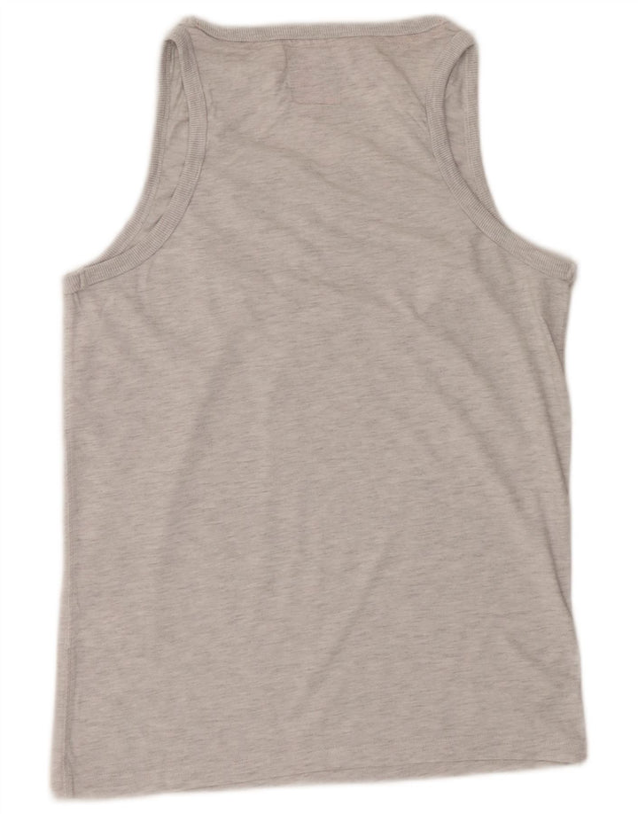 Canottiera grafica da uomo Osaka SUPERDRY in cotone chiazzato grigio piccolo