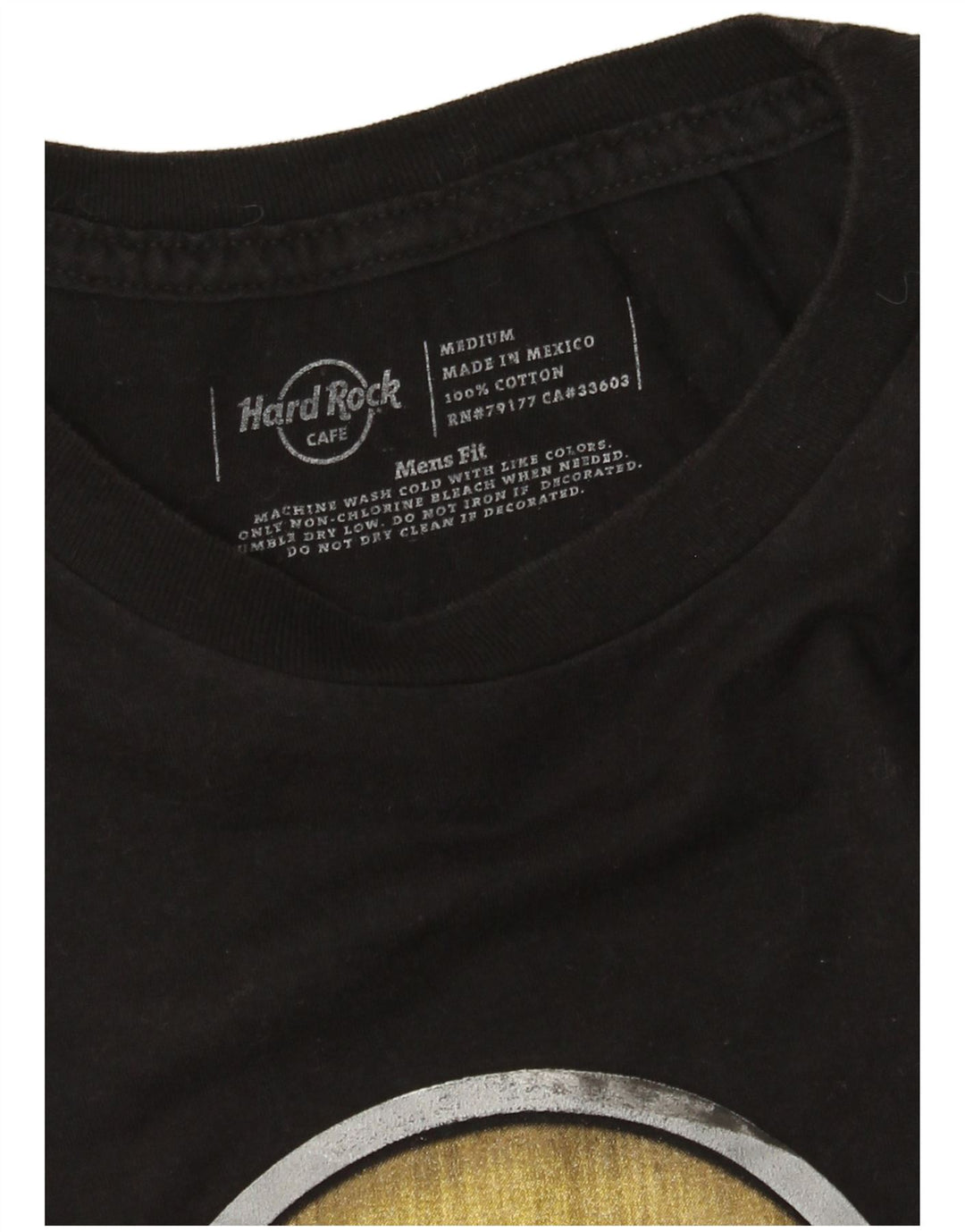 T-shirt con grafica Hollywood da uomo Hard Rock Cafe, cotone nero medio