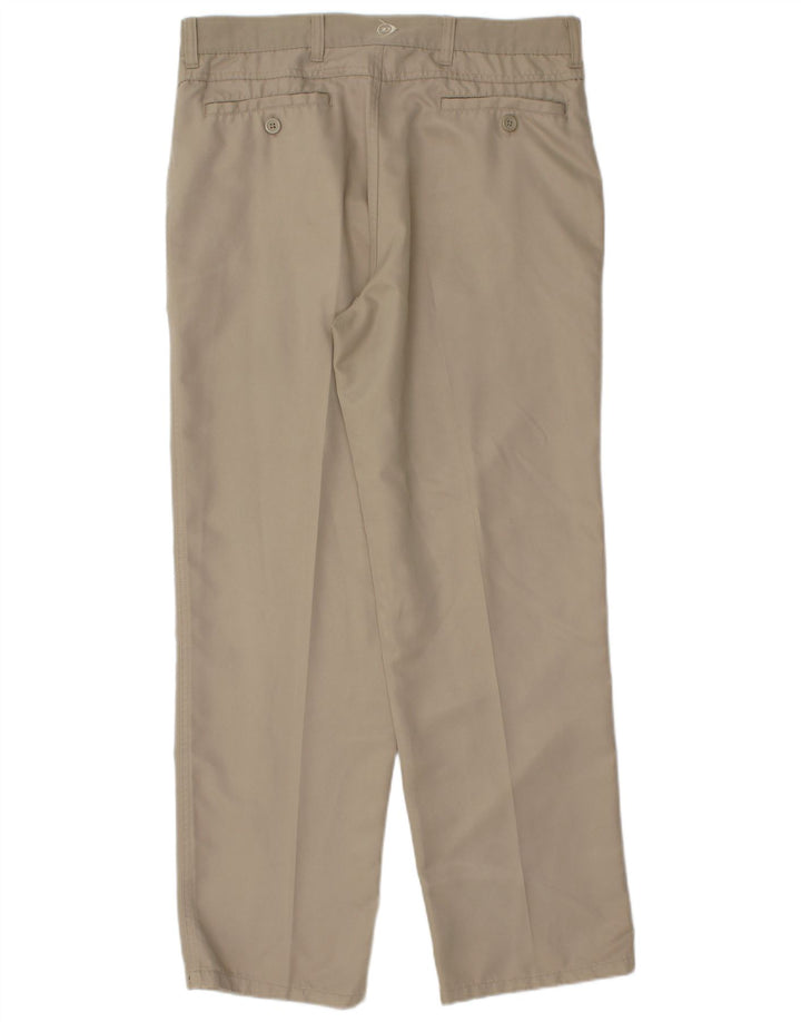 Pantaloni chino con pegging da uomo DUNLOP W34 L31 poliestere beige