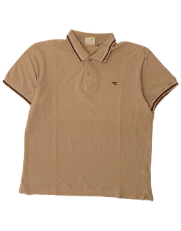 Polo Uomo Diadora Cotone Rigato Beige Medio