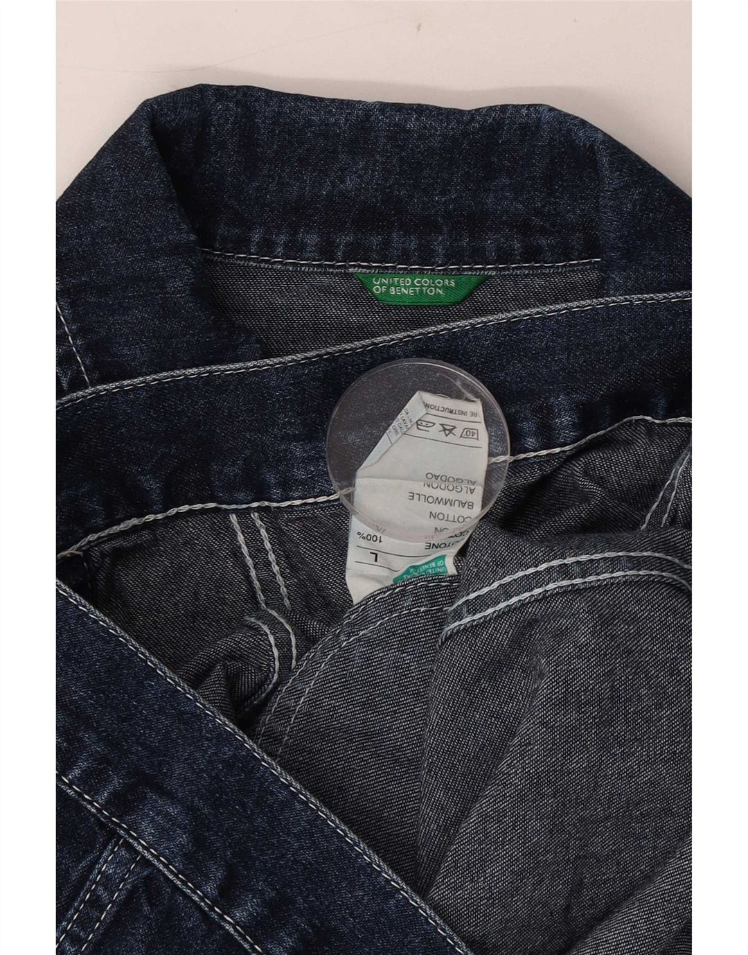 Giacca in denim da donna Benetton UK 40 grande cotone blu