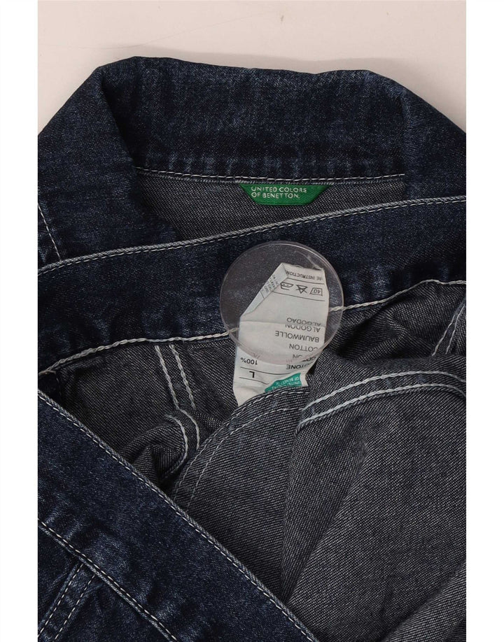 Giacca in denim da donna Benetton UK 40 grande cotone blu