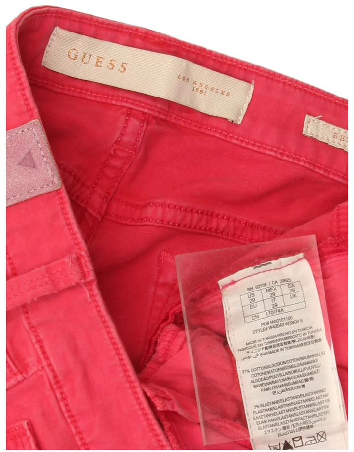 Pantaloni casual slim GUESS da donna W29 L28 cotone rosa