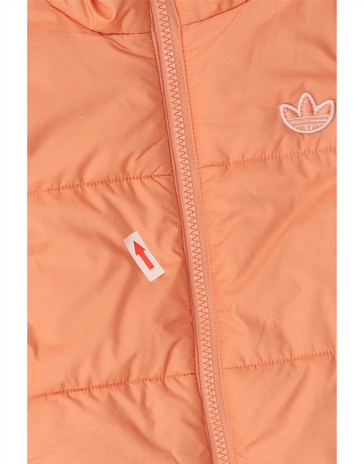 Giacca imbottita con cappuccio Adidas Primegreen da donna UK 10 Small Arancione Poliestere
