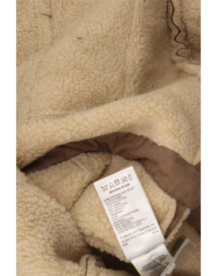 Giacca Sherpa da donna Marks & Spencer UK 16 Large Marrone Poliestere