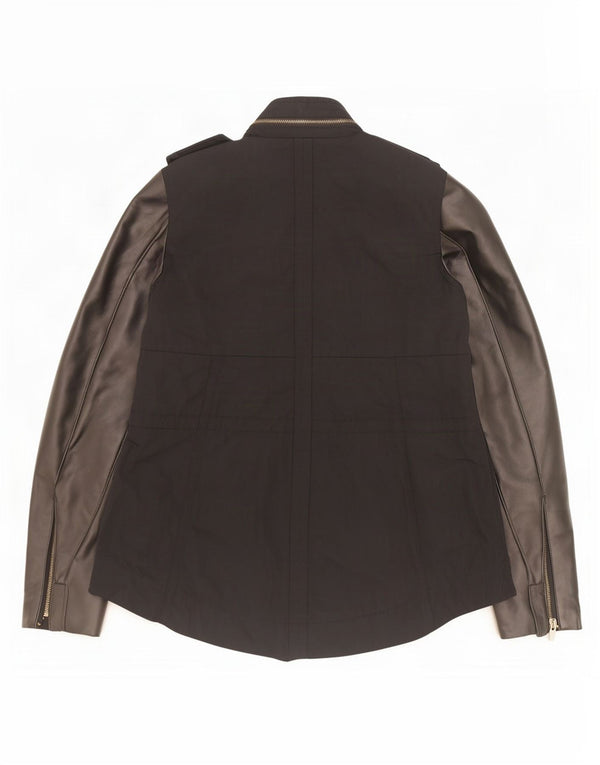 Giacca militare con cappuccio da donna Zara UK 6 XS poliuretano nero