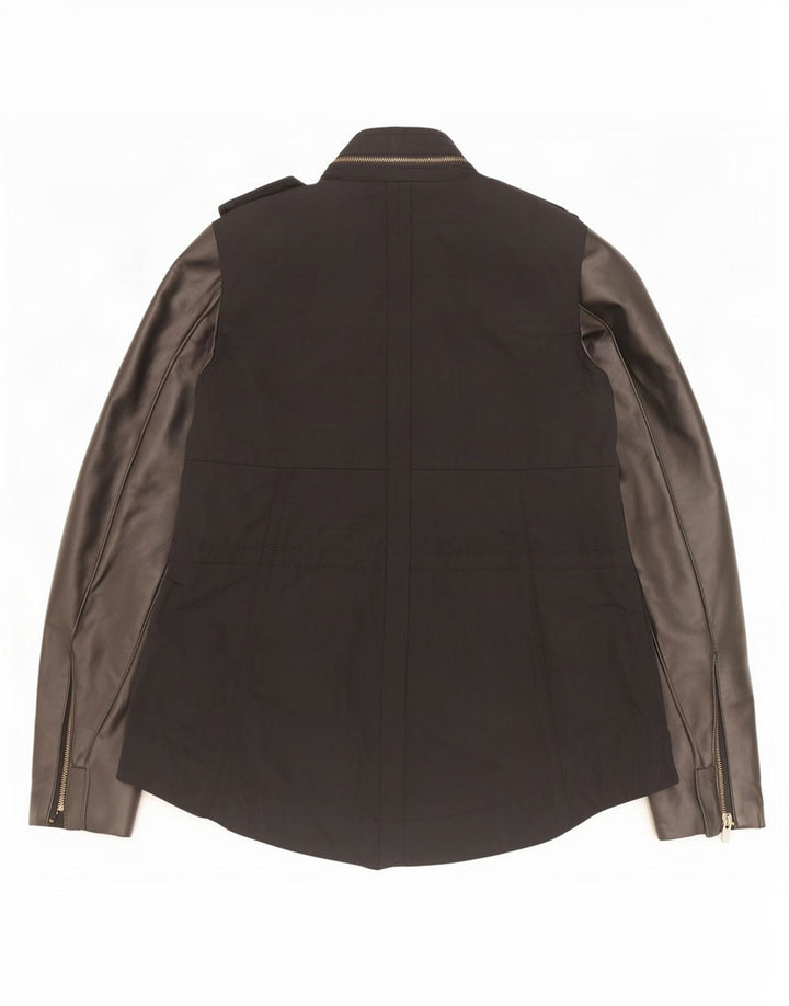 Giacca militare con cappuccio da donna Zara UK 6 XS poliuretano nero