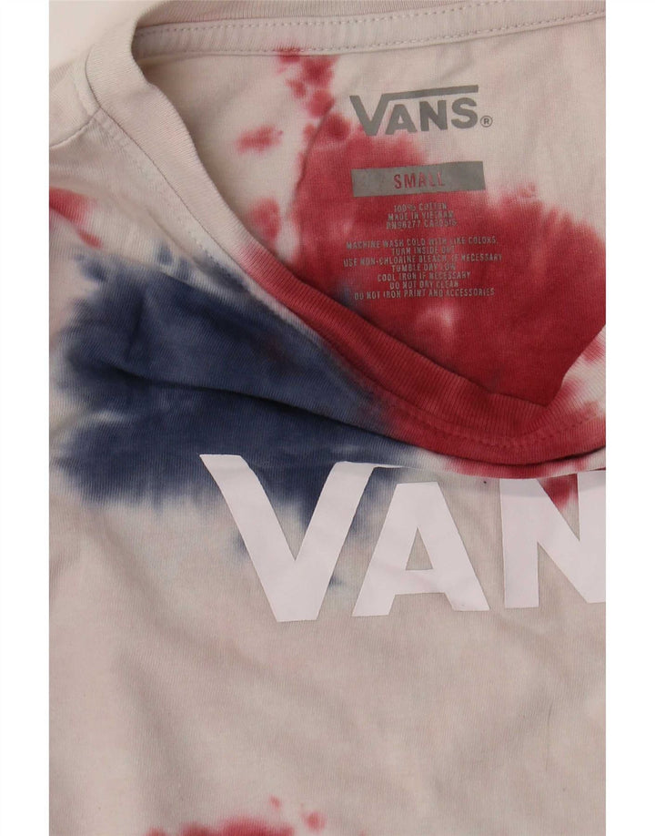 T-shirt grafica oversize corta da donna Vans Top UK 10 Small White Tie Dye