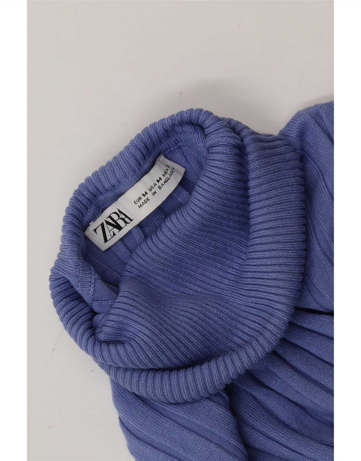 Maglione corto da donna Zara con collo alto, UK 12, viola medio