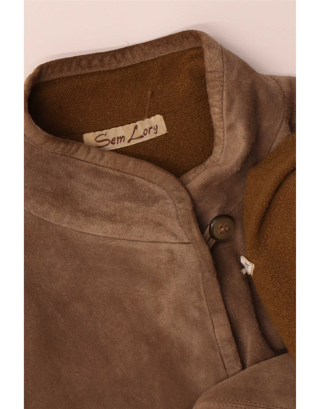 Soprabito vintage da donna oversize in pelle scamosciata UK 14 Beige medio