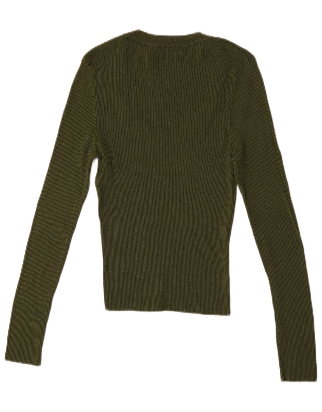 Top Zara da donna a maniche lunghe UK 14 Large in viscosa kaki