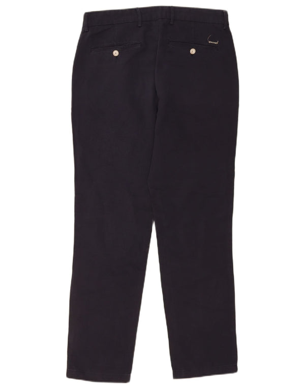 Pantaloni chino slim da uomo Massimo Dutti EU 38 Small W30 L28 Lino blu navy