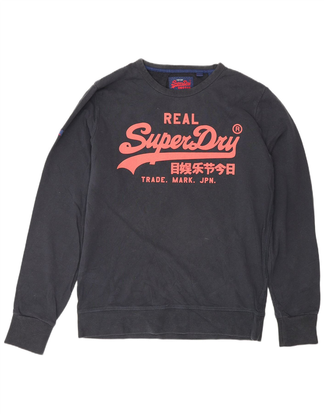 Felpa grafica da uomo Superdry Jumper XL blu navy in cotone