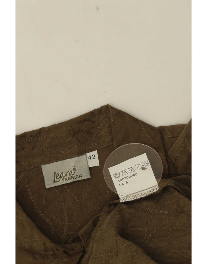 Camicetta da donna con motivo astratto Leara EU 42 Large Khaki Cupro