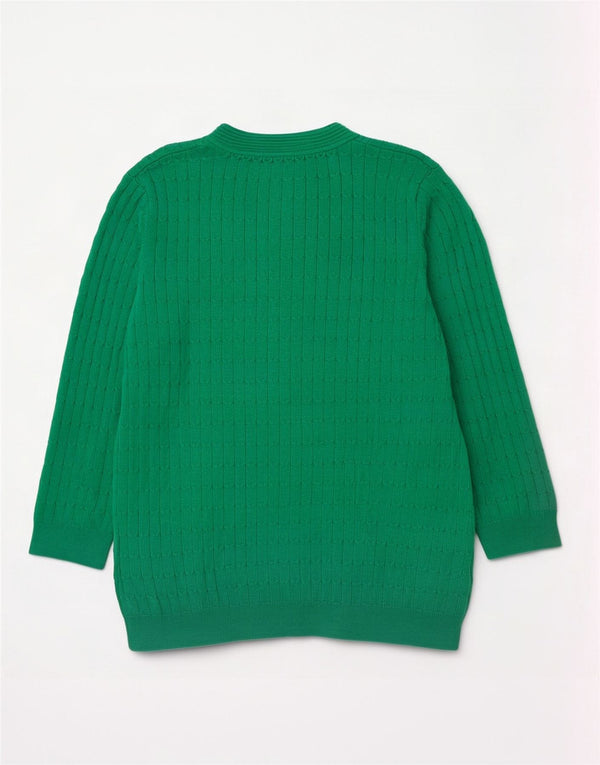 Maglione maglione con scollo a V da donna Laura Ashley UK 12 Cotone verde medio