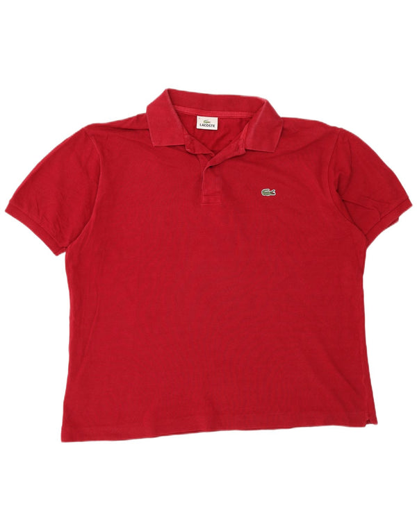 Lacoste Mens Polo Shirt Size 6 XL Burgundy Cotton