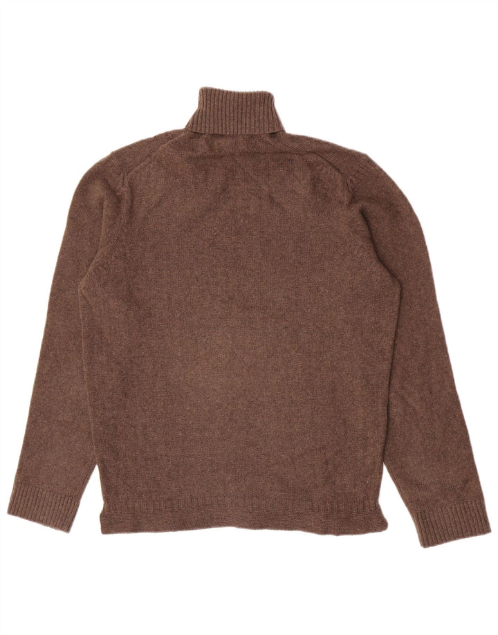Maglione maglione da donna a collo alto Massimo Dutti UK 12 Lana marrone medio
