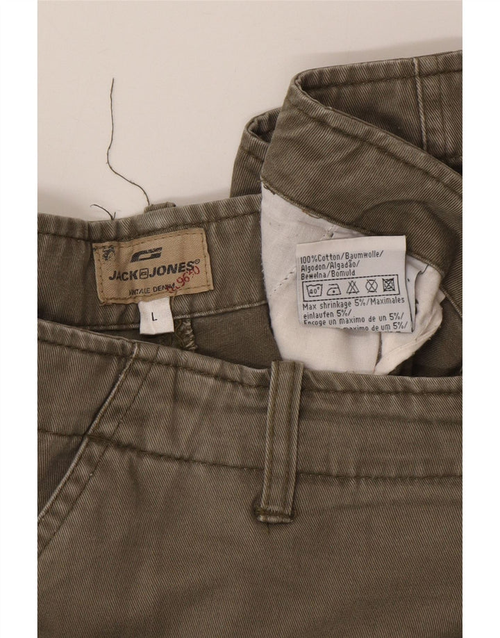 Pantaloncini cargo da uomo Jack & Jones grandi W34 cotone kaki