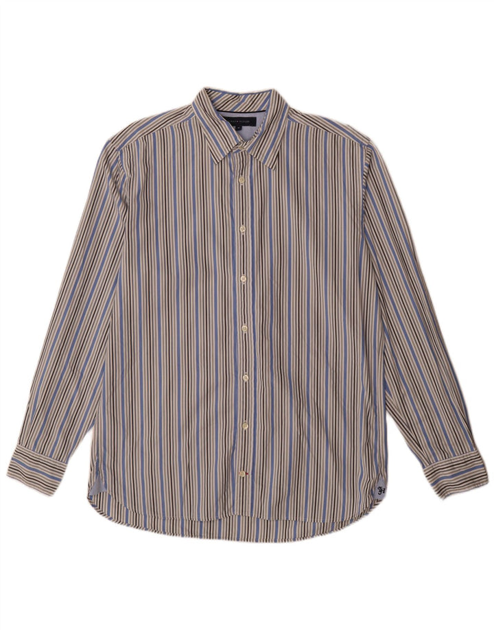 Camicia da uomo Tommy Hilfiger in cotone gessato blu medio