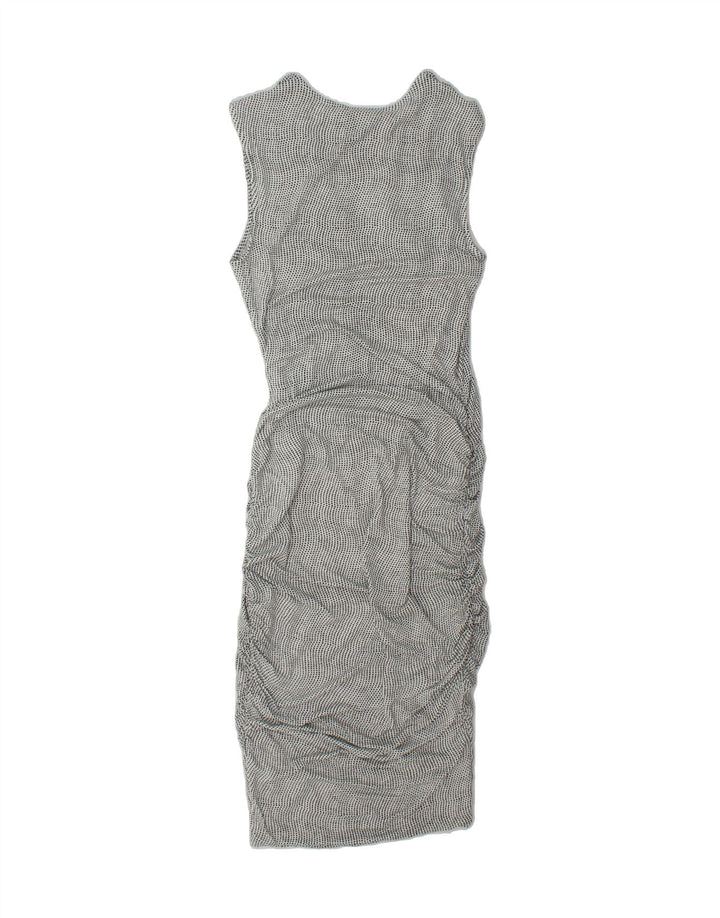 MOSSIMO Womens Sleeveless Bodycon Dress UK 8 Small White Spotted Rayon Vintage Mossimo and Second-Hand Mossimo from Messina Hembry 