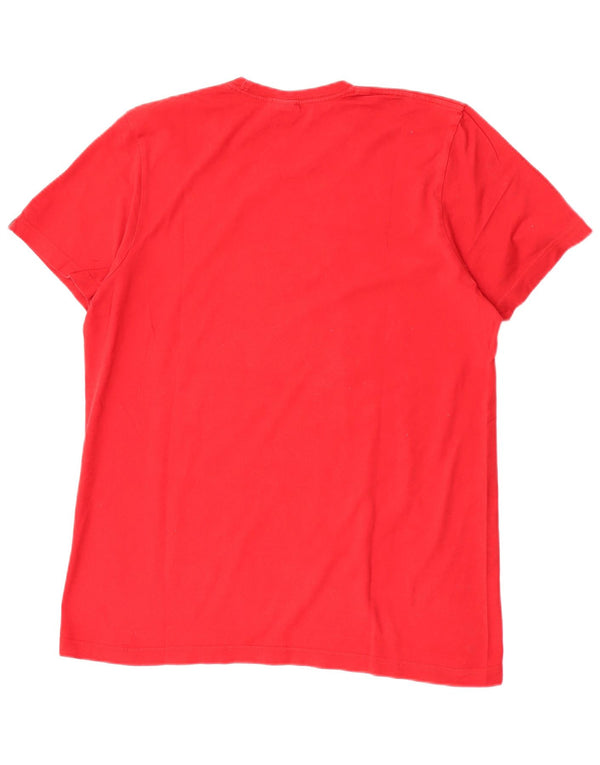 T-shirt grafica da uomo Adidas Top in cotone rosso medio