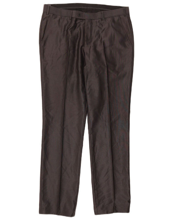 Pantaloni da Abito Uomo Angelo Litrico IT 48 Medio W34 L30 Gessato Grigio