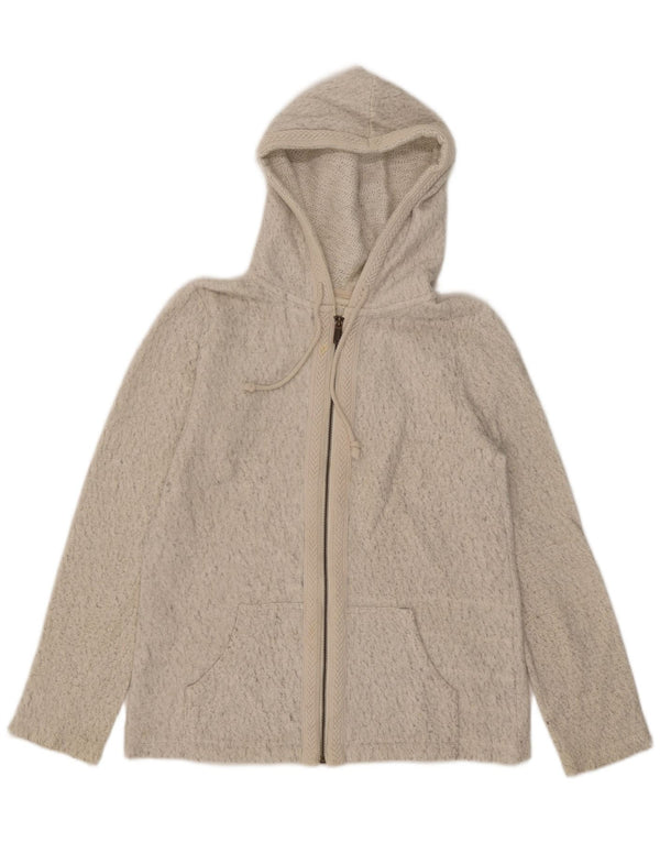 Maglione con cappuccio e zip oversize da donna Fat Face UK 8 piccolo in cotone beige