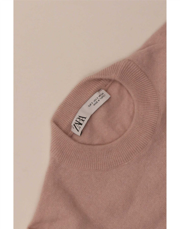 Maglione maglione girocollo da donna Zara UK 10 piccolo rosa
