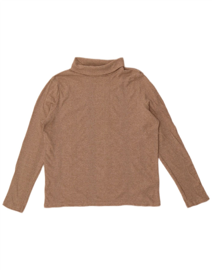 Top in camicetta con collo alto da donna Marks & Spencer UK 16 grande cotone beige