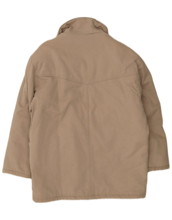 Giacca parka con cappuccio vintage da uomo UK 40 grande cotone beige