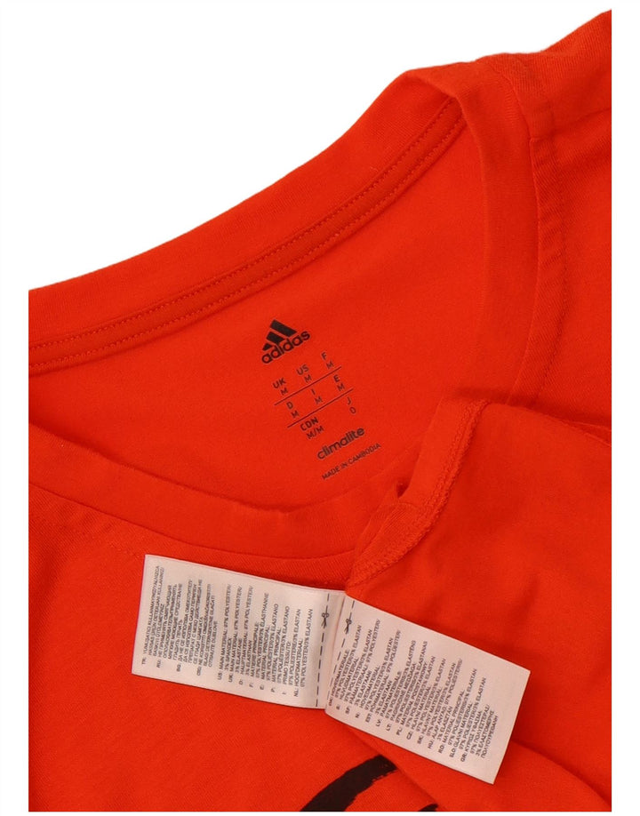 T-shirt grafica Adidas da uomo Climalite Top in poliestere arancione medio
