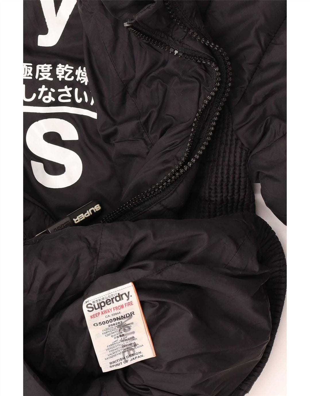 Giacca imbottita con cappuccio da donna Superdry UK 10 Small nylon nero