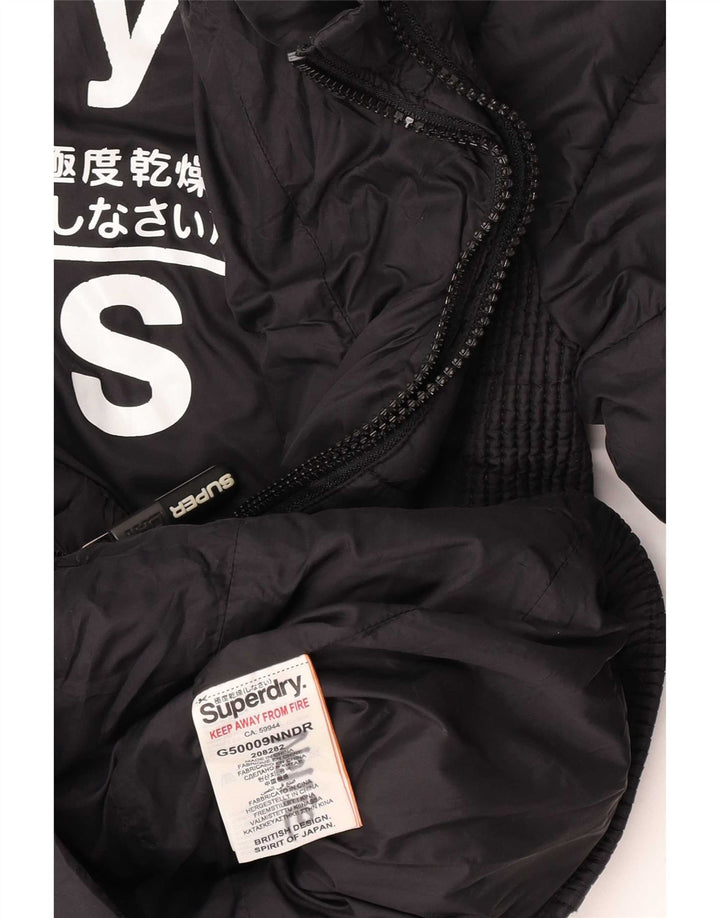 Giacca imbottita con cappuccio da donna Superdry UK 10 Small nylon nero