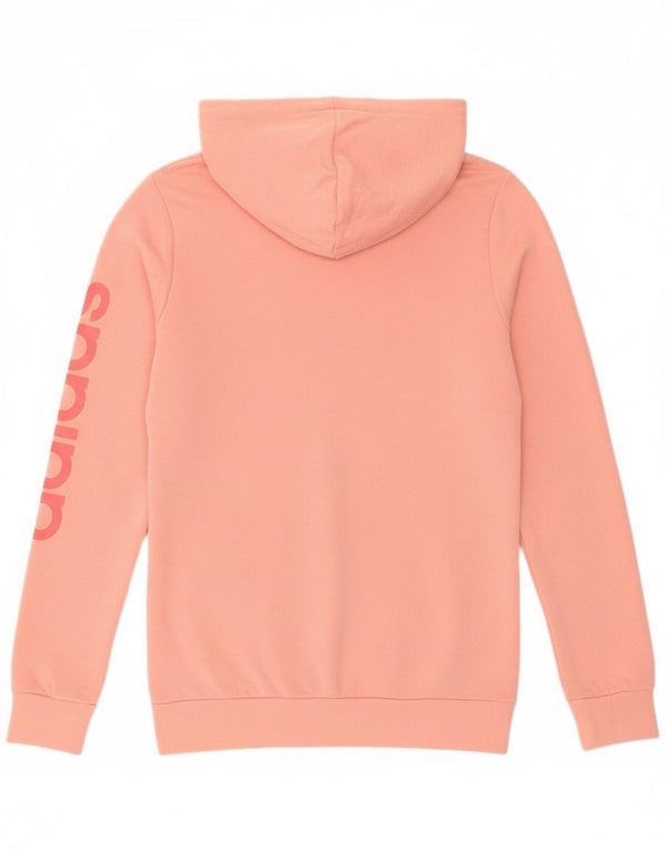 Felpa con cappuccio con zip grafica Adidas per ragazze 14-15 anni in cotone rosa